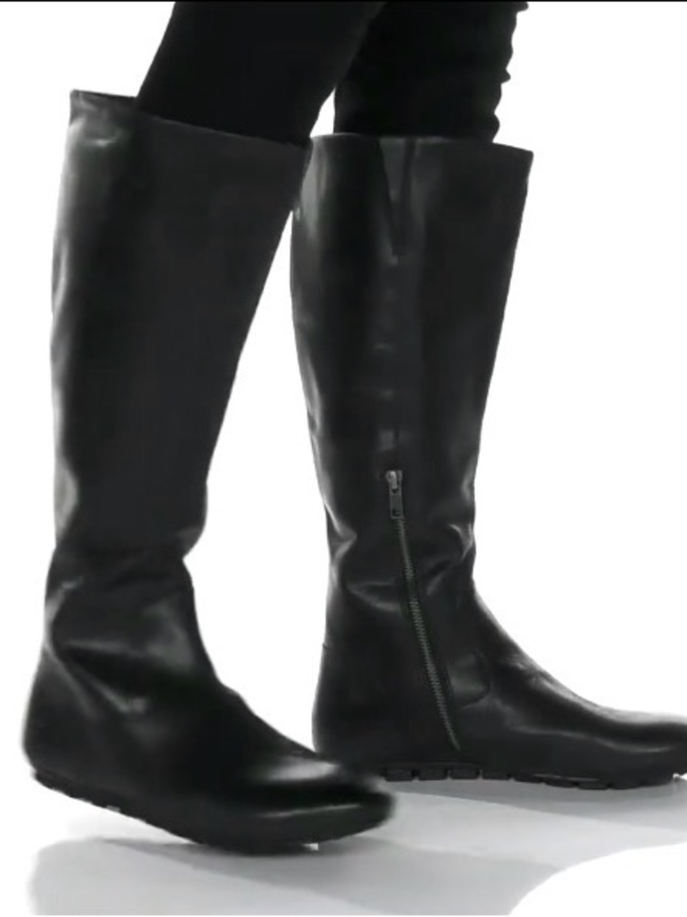 BORN shoes tall black leather boots size 10 indre style nwt
